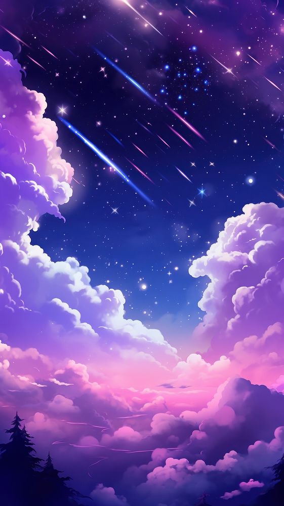  Galaxy wallpaper purple cloud sky