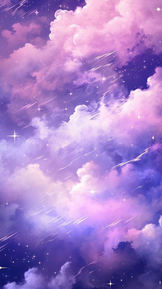  Galaxy wallpaper purple cloud sky. AI generated Image by rawpixel.