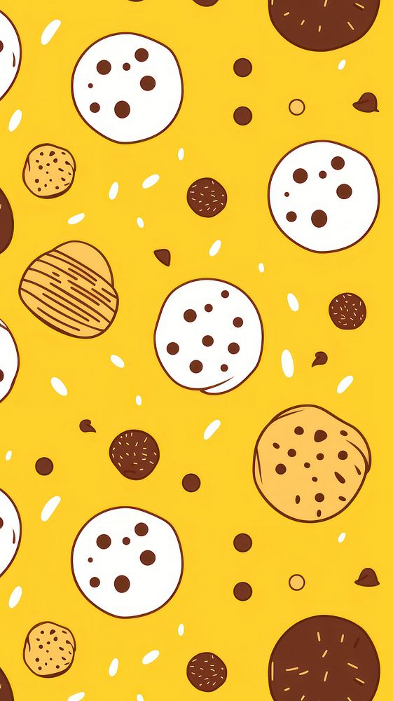  Simple cute cookie pattern backgrounds line. AI generated Image by rawpixel.