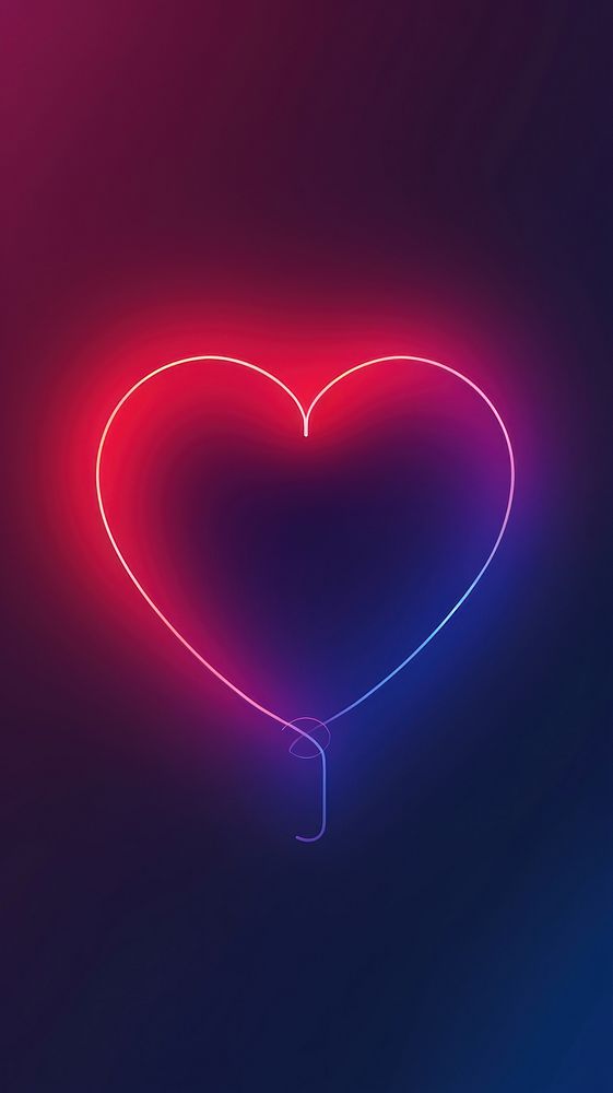 Neon gradient wallpaper abstract shape heart.