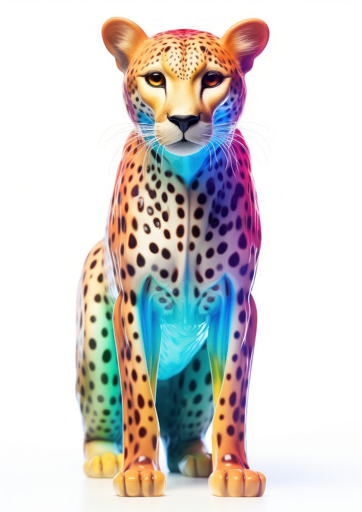 Cheetah iridescent wildlife figurine leopard.