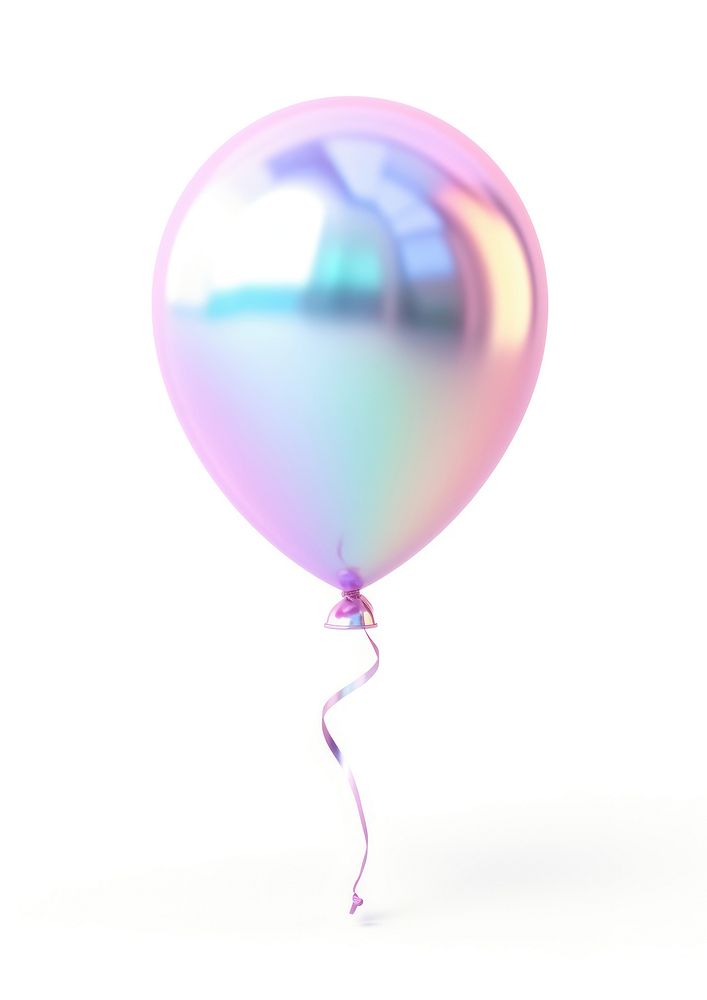 Balloon iridescent white background celebration anniversary.