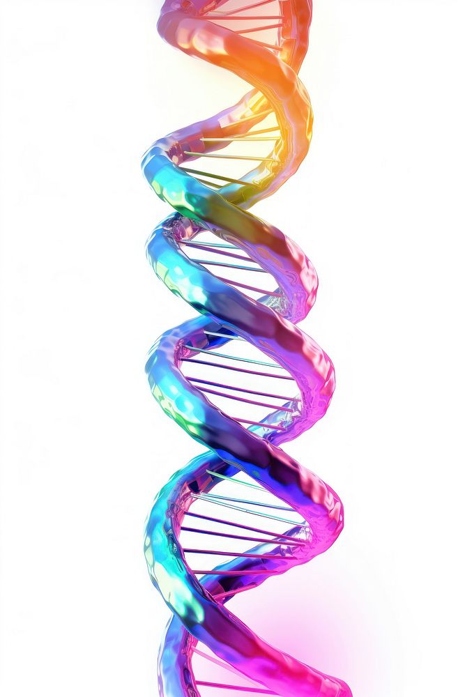Dna iridescent white background science circle.