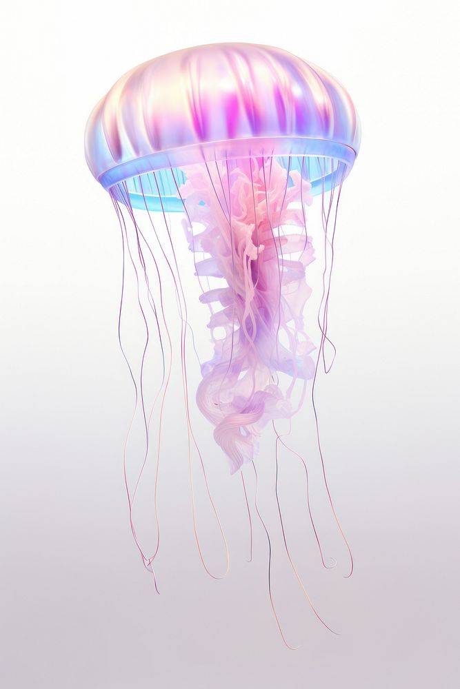 Jellyfish iridescent animal invertebrate transparent.