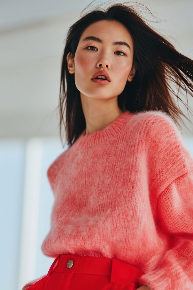 Pink Sweater sweater standing adult.