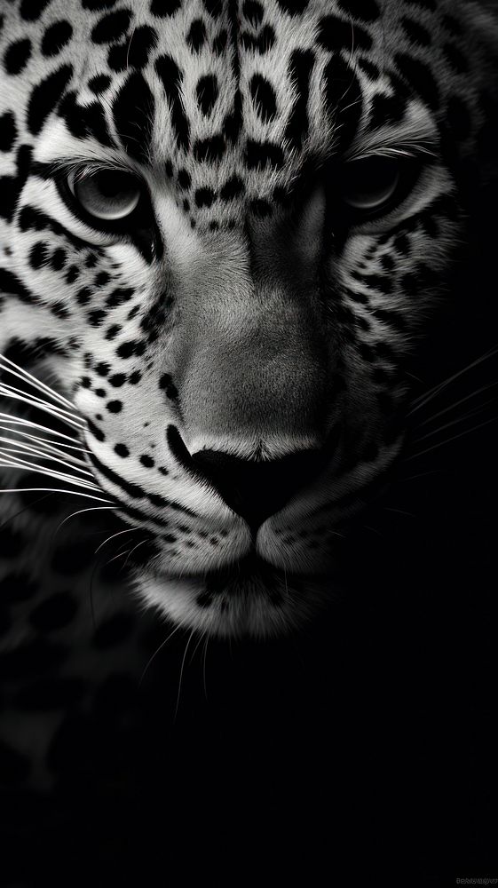 Photo of black and white leopard print wildlife cheetah animal.