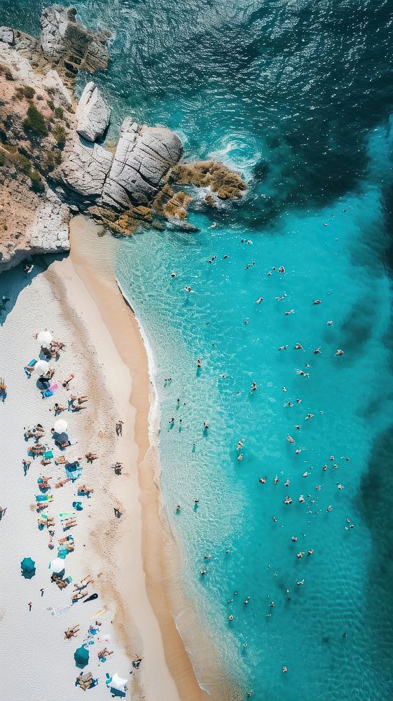 Aerial top down view of Beach outdoors nature beach.