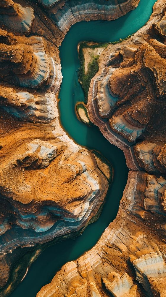Aerial top down view of Canyon landscape outdoors nature.