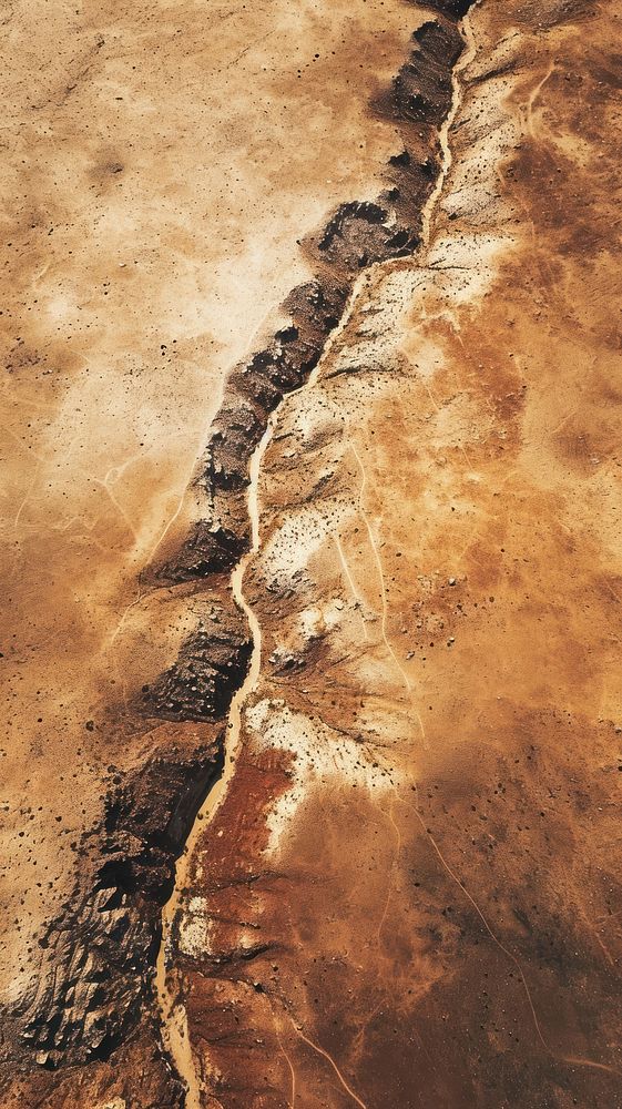Aerial top down view of Desert desert landscape outdoors.