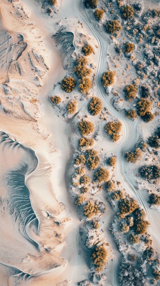 Aerial top down view of Desert landscape outdoors nature.