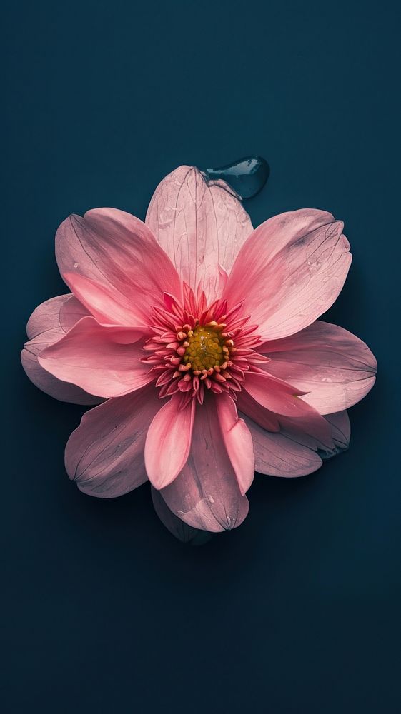 Aerial top down view of Flower flower blossom dahlia.