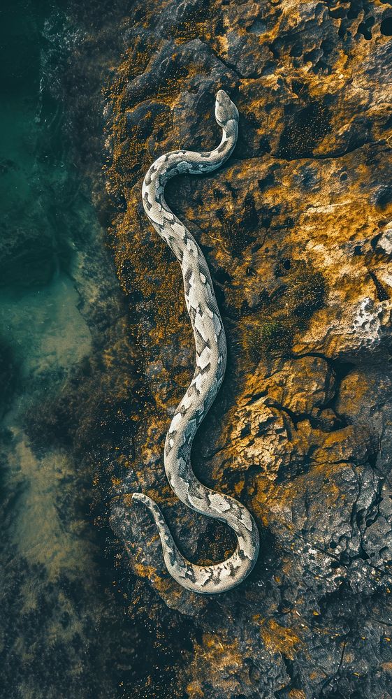 Aerial top down view of Snake snake landscape outdoors.