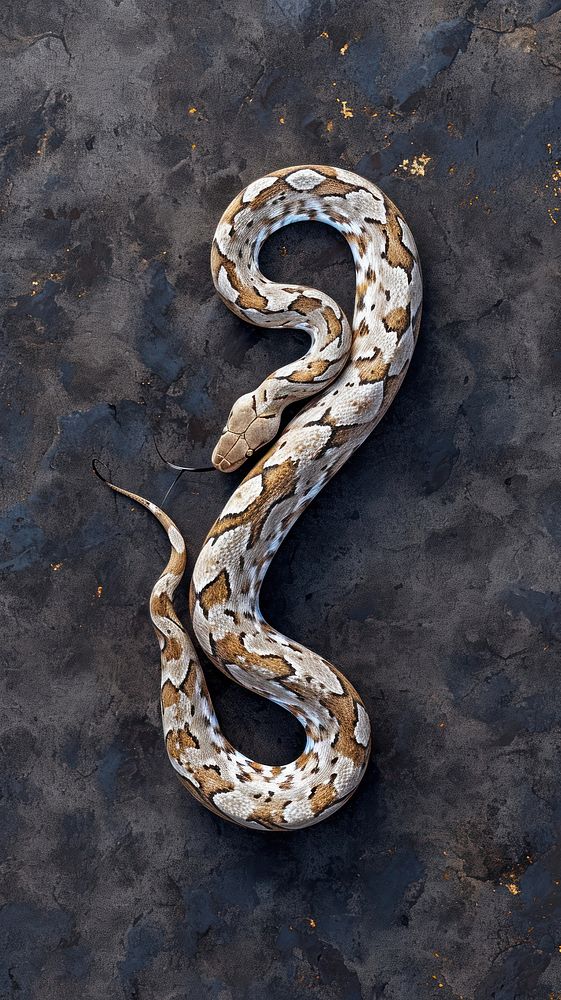 Aerial top down view of Snake snake reptile animal.