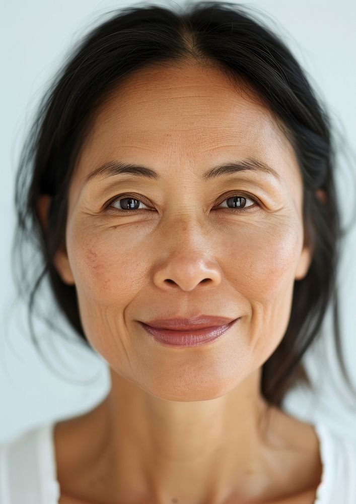 Middle age woman smile skin photography.