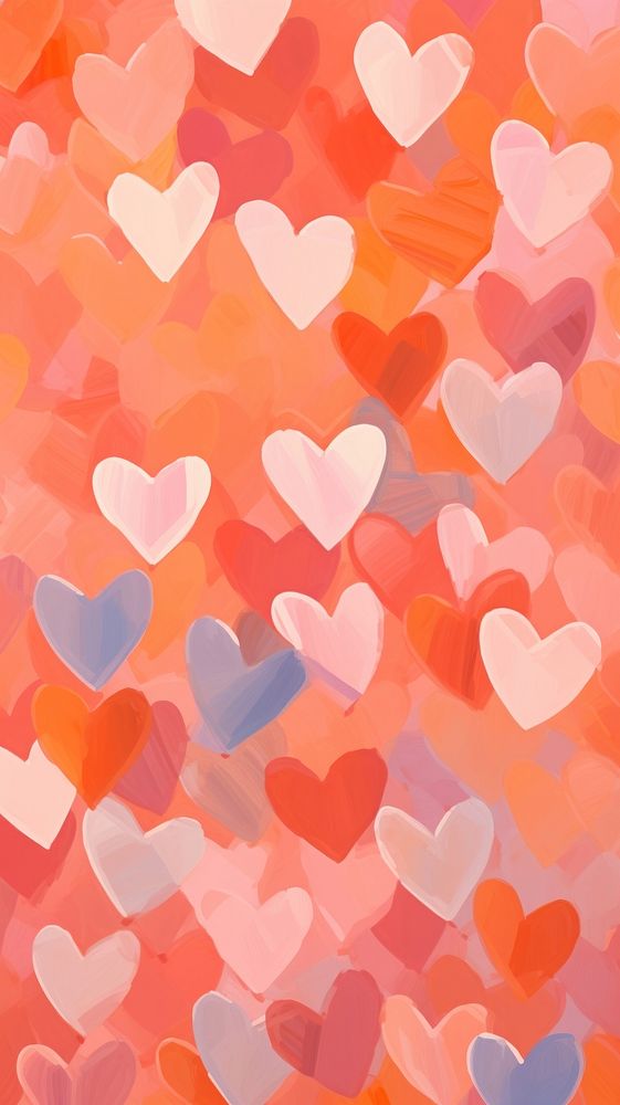 Digital paint illustration of heart backgrounds pattern creativity.