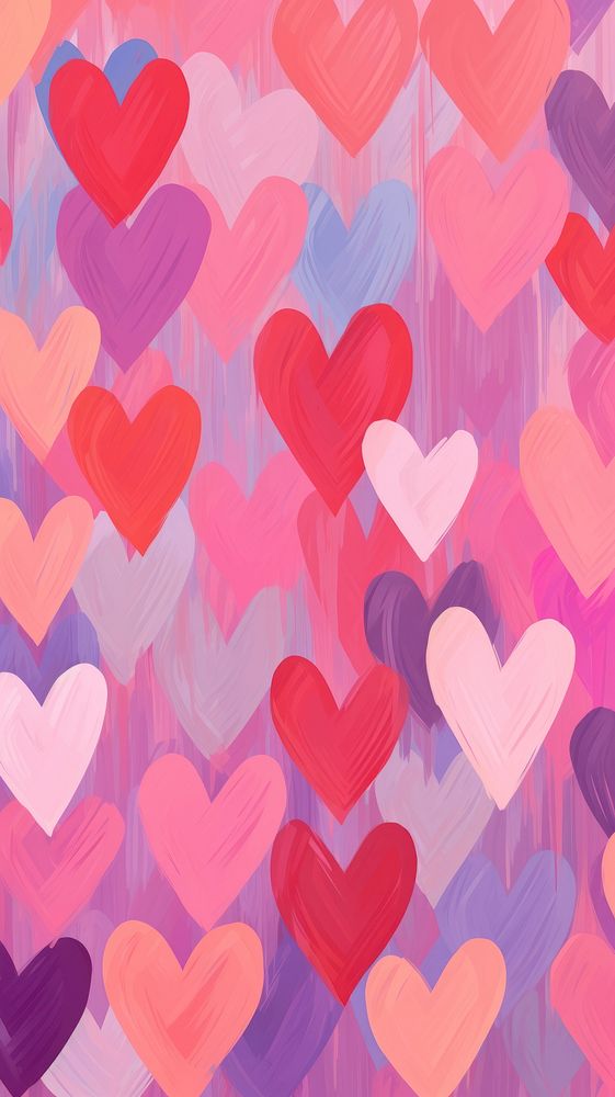 Digital paint illustration of heart pattern backgrounds creativity.