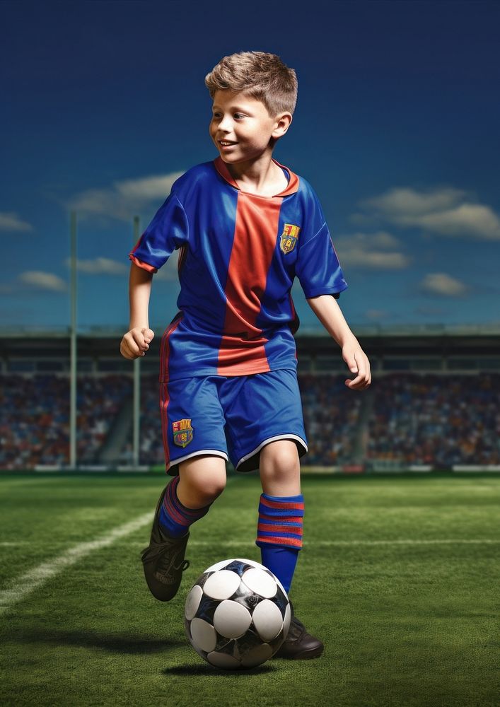 Soccer player ball football sports. AI generated Image by rawpixel.