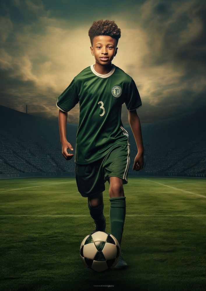 Soccer player ball football sports. AI generated Image by rawpixel.