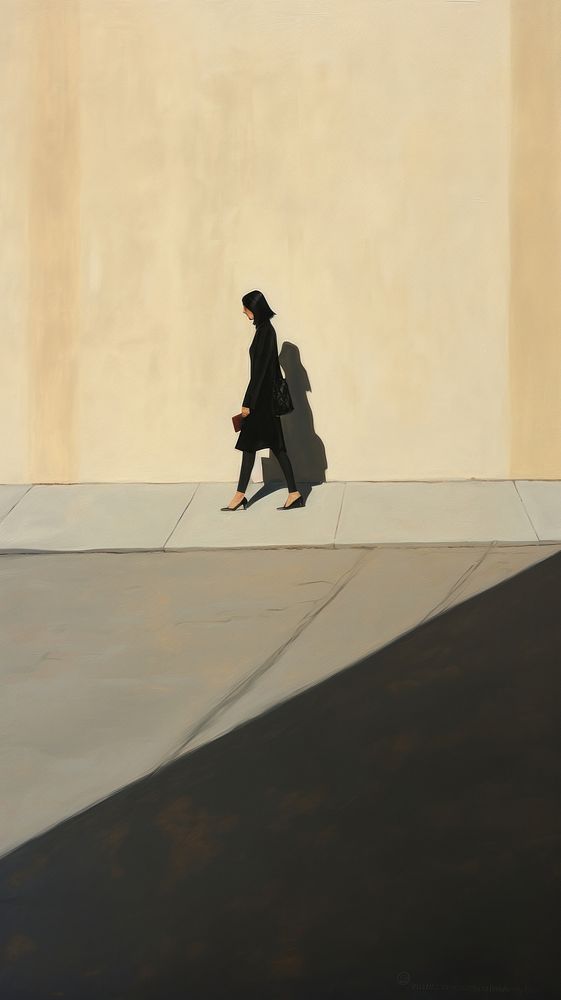 Minimal space a woman footwear walking shadow.