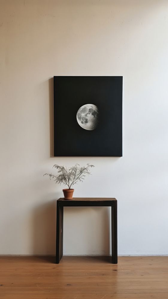 Minimal space a moon architecture furniture table.
