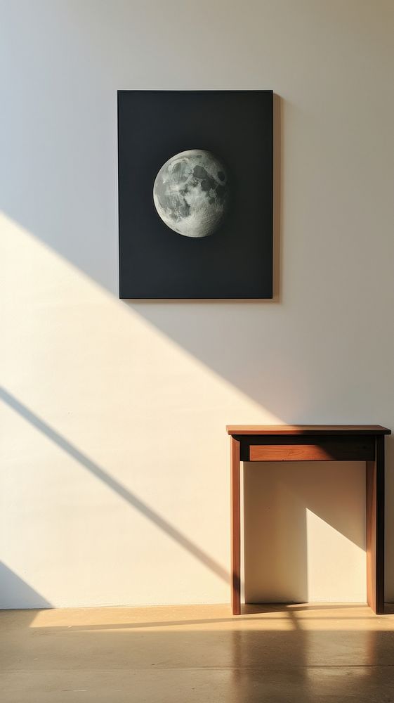 Minimal space a moon architecture blackboard furniture.