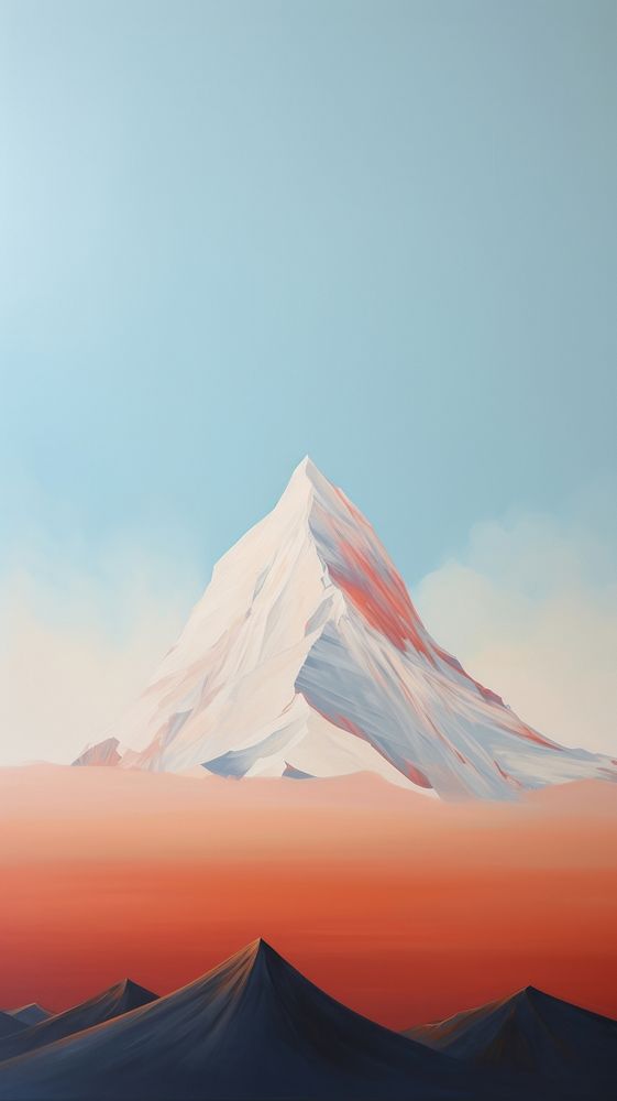 Minimal space a mountain painting nature stratovolcano.