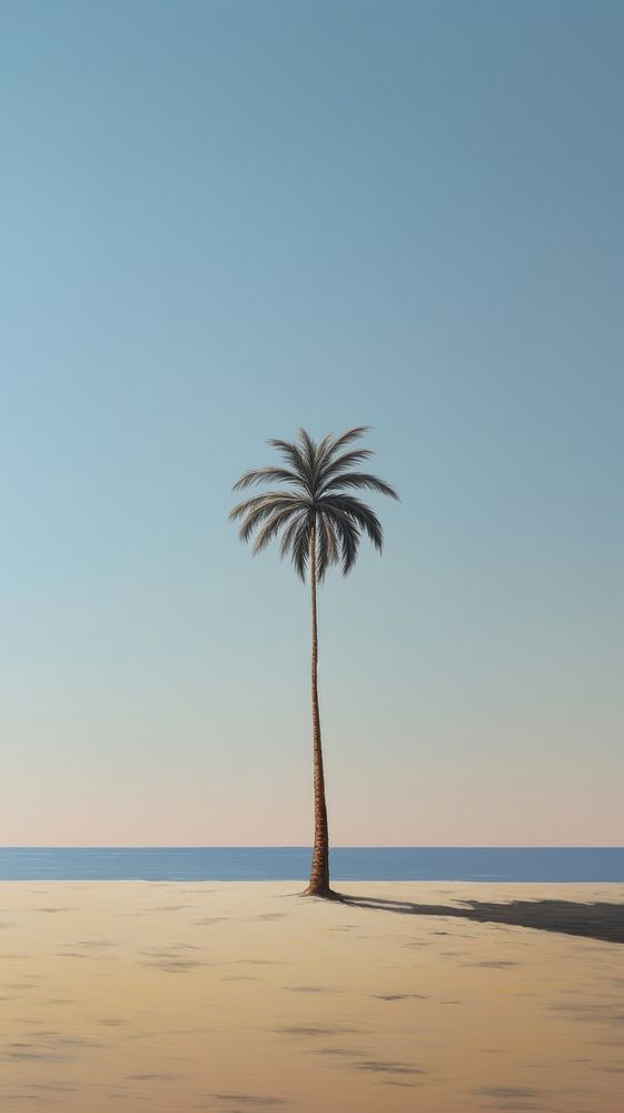Minimal space a palm tree outdoors horizon nature.