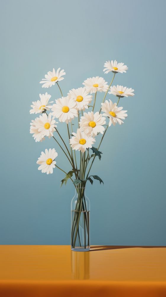 Minimal space daisies in a vase flower daisy plant.
