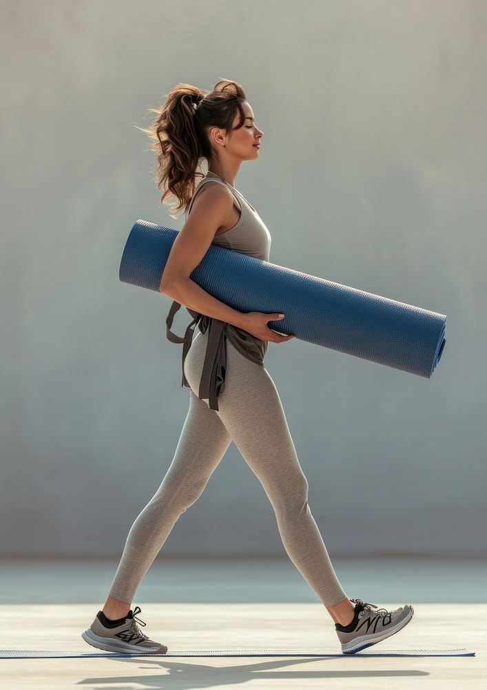 Photo of woman spandex walking sports.