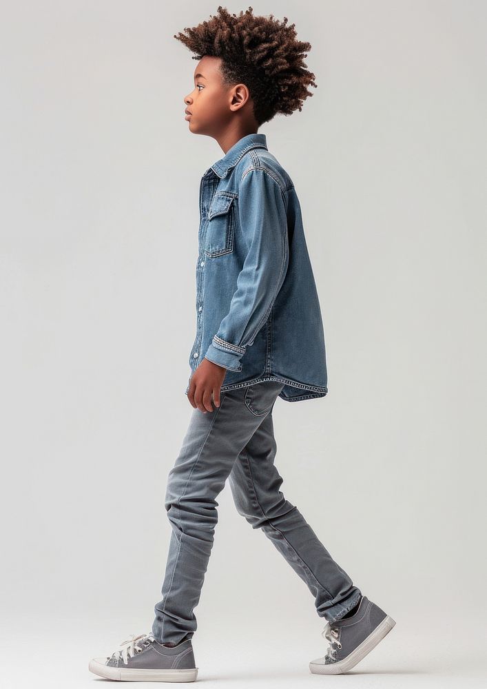 Photo of boy footwear denim jeans.