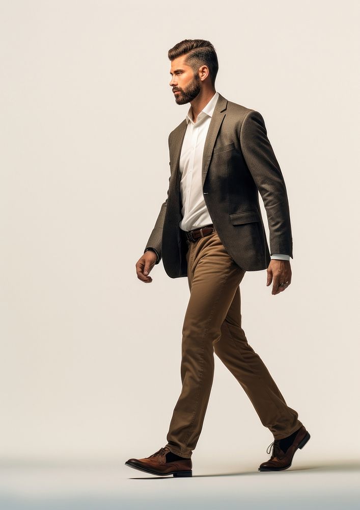 Photo of business man footwear walking blazer.