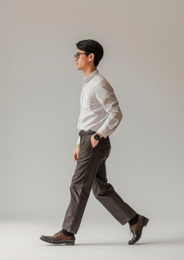 Photo of business man walking footwear adult.
