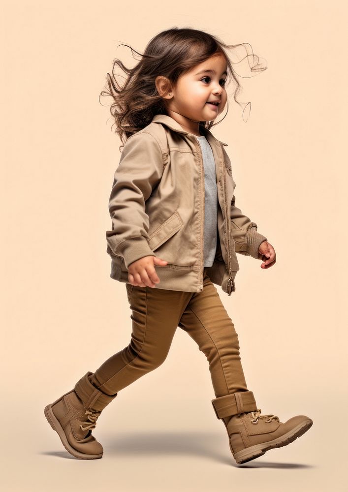 Photo of female toddler portrait footwear khaki.