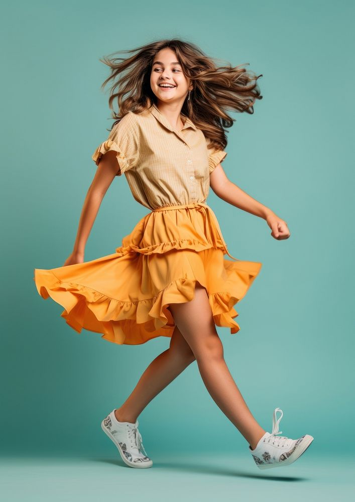 Photo of girl footwear dancing dress.