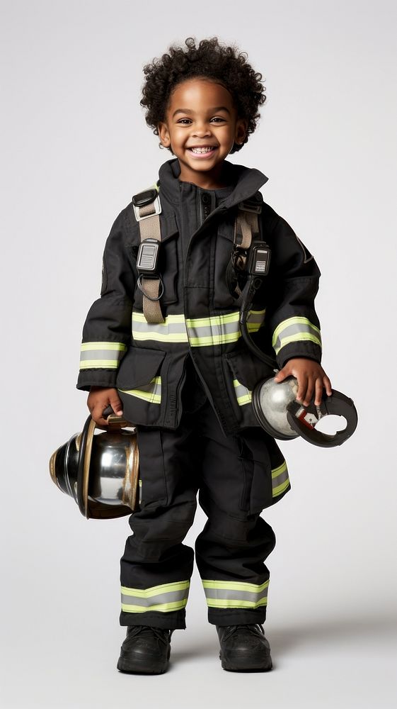 Firefighter uniform costume child. AI generated Image by rawpixel.