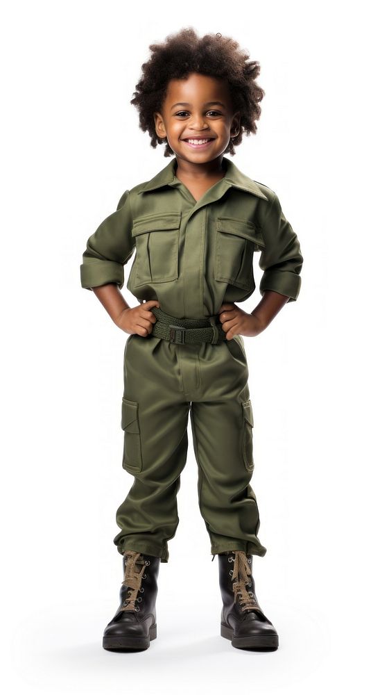 Army uniform military soldier child. AI generated Image by rawpixel.