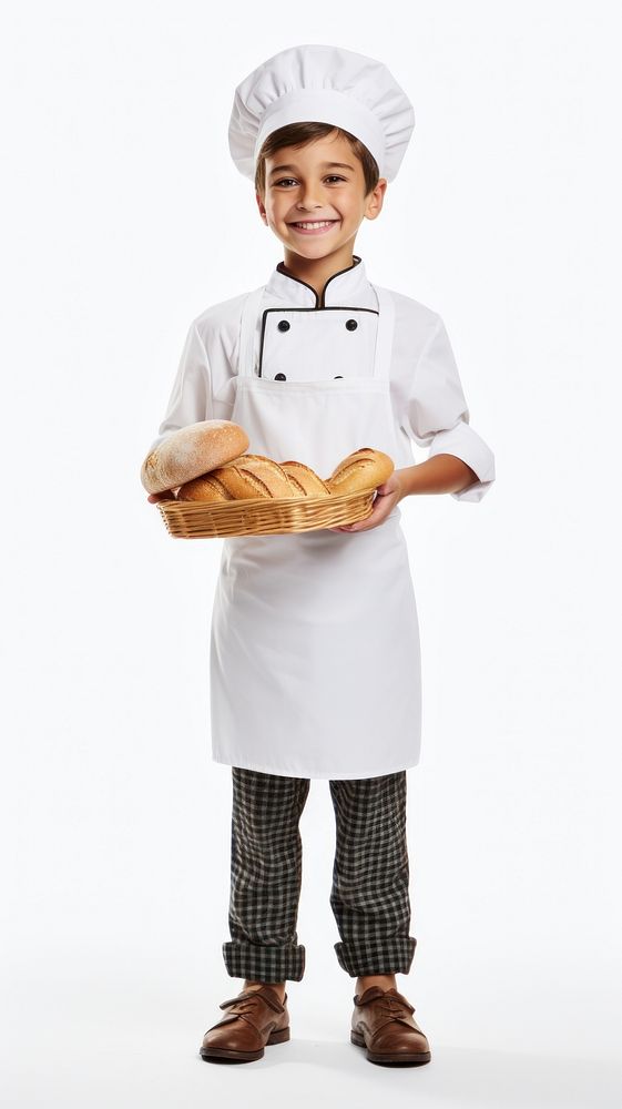 Baker chef uniform child kid. AI generated Image by rawpixel.