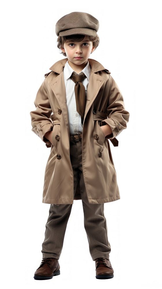 Detective overcoat costume child. AI generated Image by rawpixel.