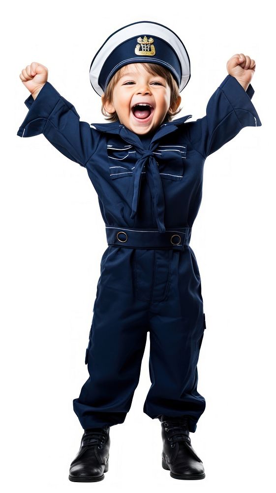 Navy costume child kid. AI generated Image by rawpixel.