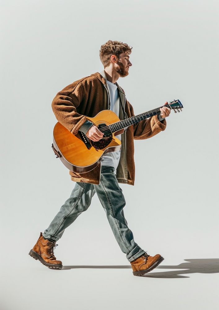 Photo of musician guitar adult acoustic guitar.