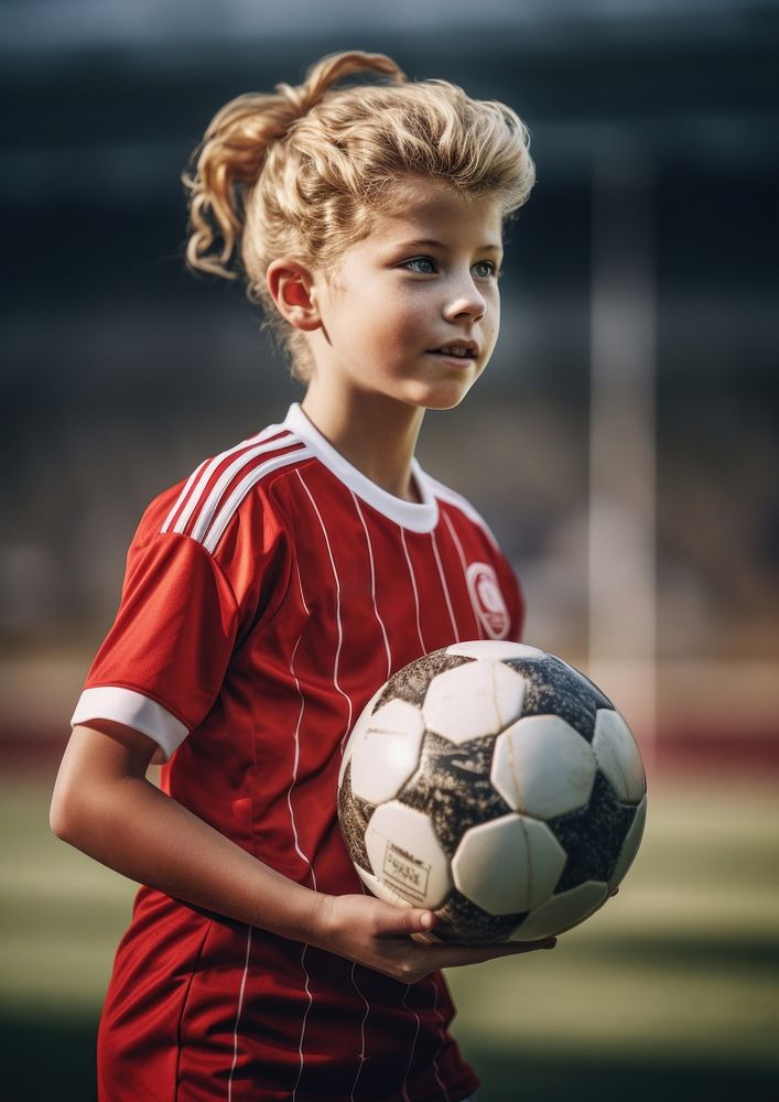 Soccer player ball football portrait. AI generated Image by rawpixel.