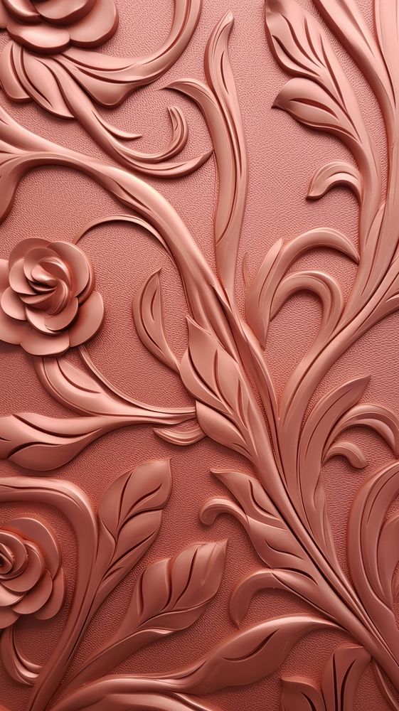 Vine bas relief small pattern oil paint art wallpaper rose.