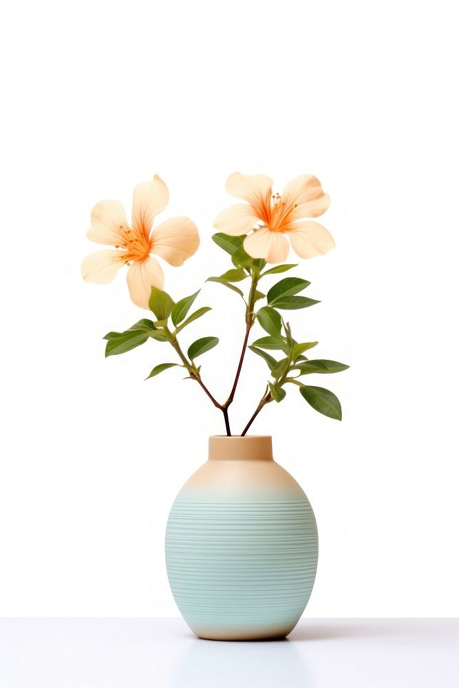 Pottery off-white flower vase pottery blossom ikebana.