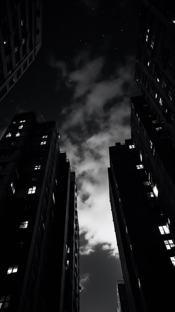 Photography night sky city architecture silhouette.