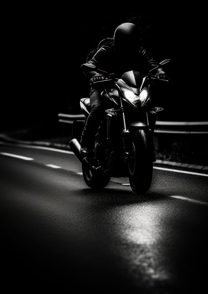 Aesthetic Photography of motorcycle silhouette vehicle helmet.