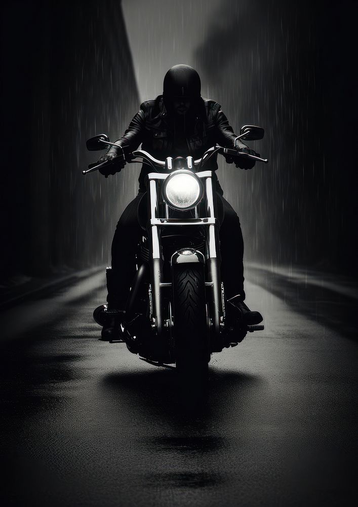 Aesthetic Photography of motorcycle vehicle helmet motion.