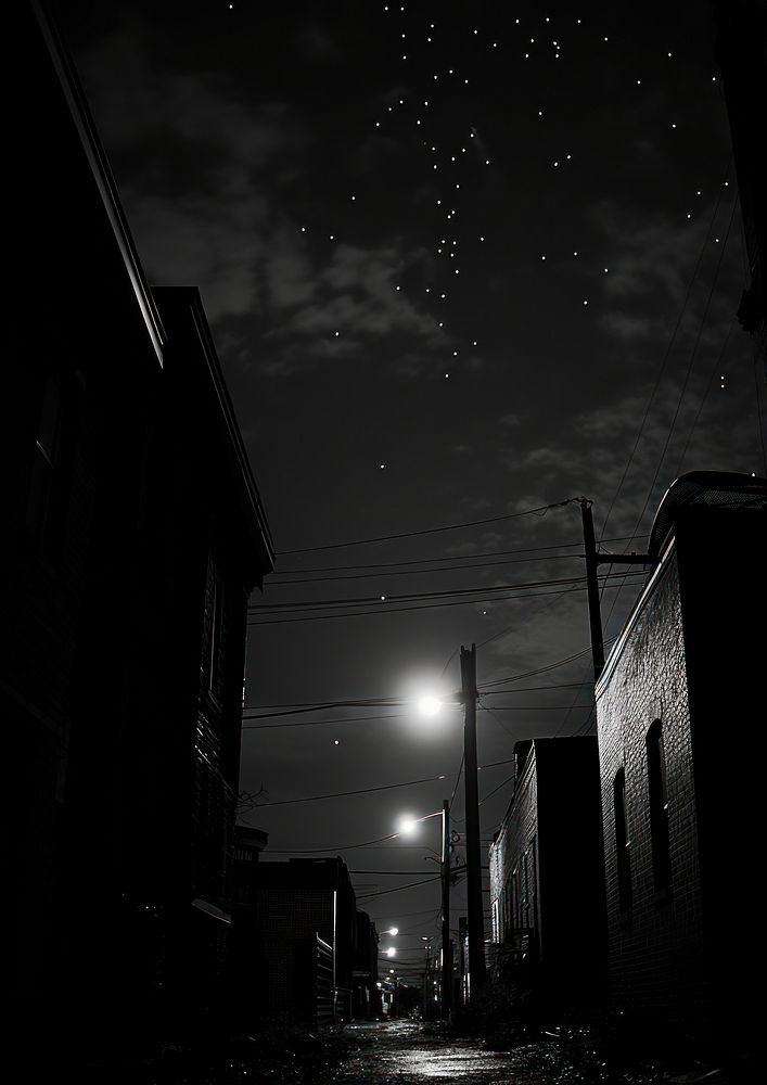 Aesthetic Photography of night sky outdoors street black.