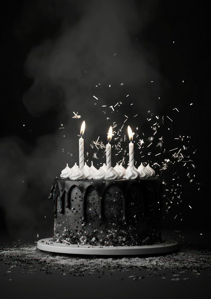 Aesthetic Photography of birthday cake dessert motion candle.