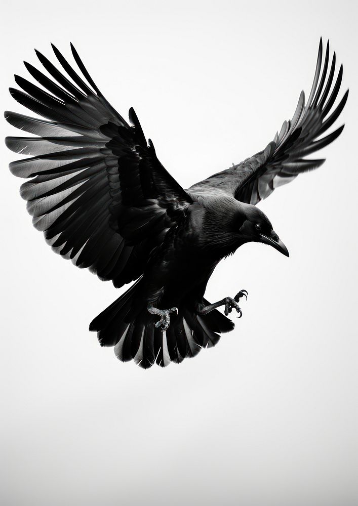 Flying animal black bird.