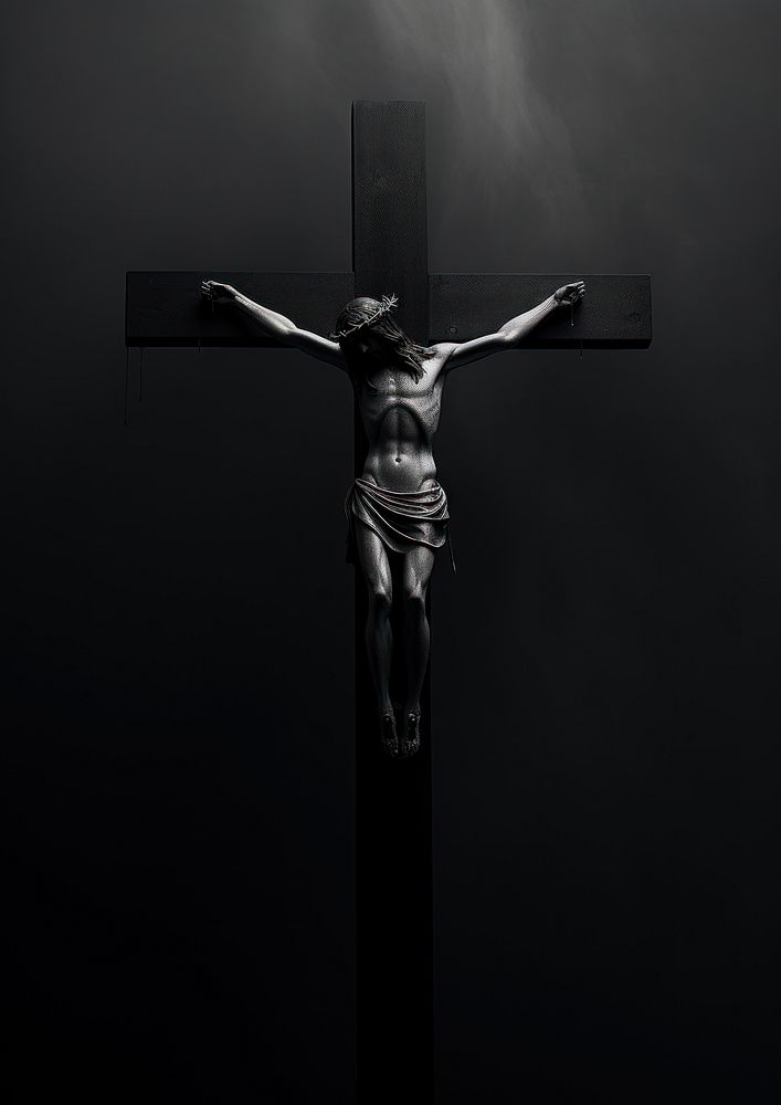 Aesthetic Photography of jesus cross crucifix symbol black.